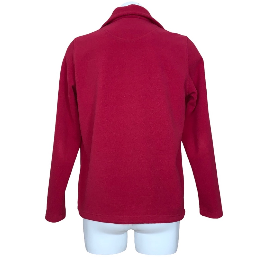 Natural Reflections Raspberry Red Fleece Zip Up Jacket Medium - Picture 5 of 11